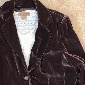 Pursuits Ltd Chocolate Velvet Blazer